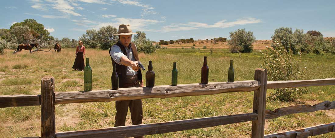 Seth MacFarlane takes target practice from a manageable distance in A Million Ways to Die in the West.