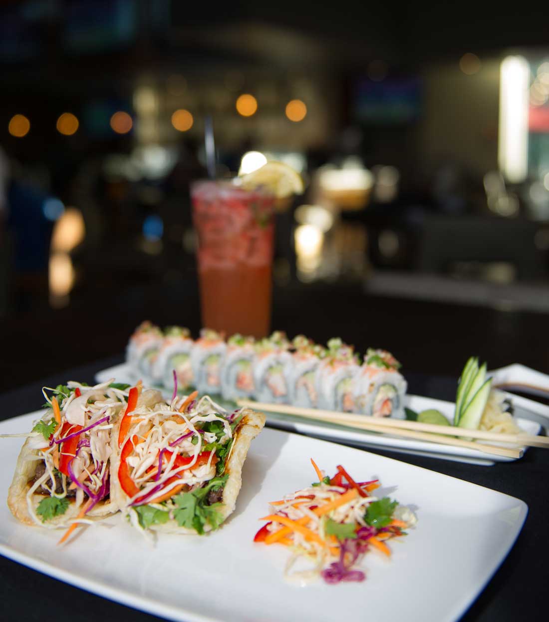 Kona Grill’s beef bulgogi tacos and shrimp-and-lobster roll await. Brian Hutson