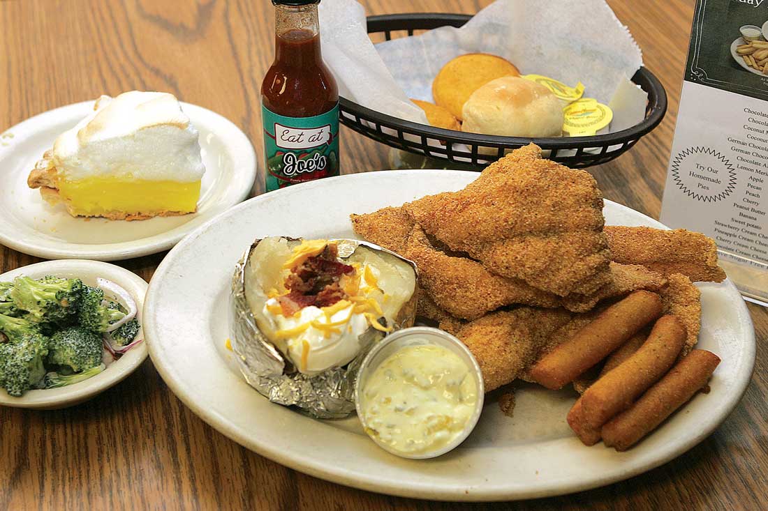 All-you-can-eat catfish is part of the allure of Joe’s Coffee Shop. Lee Chastain