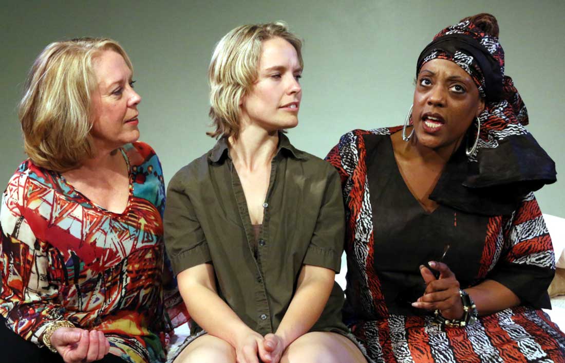 (From left to right) Wendy Welch, Dana Schultes, and Natalie Wilson King star in Stage West’s outstanding new drama.