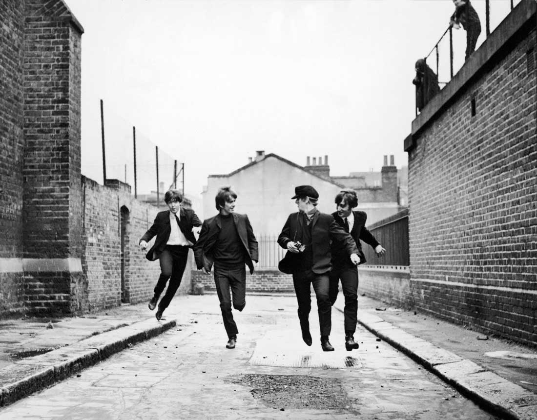 The Beatles run free in A Hard Day’s Night.