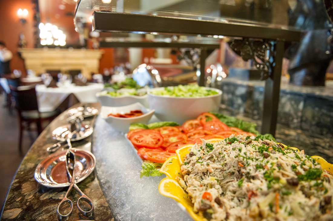 Your first course, the salad bar, could be an entire gourmet meal on its own.