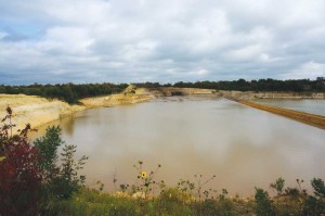 The quarry was filled with slurry early in the dredging ... Courtesy Joe Waller