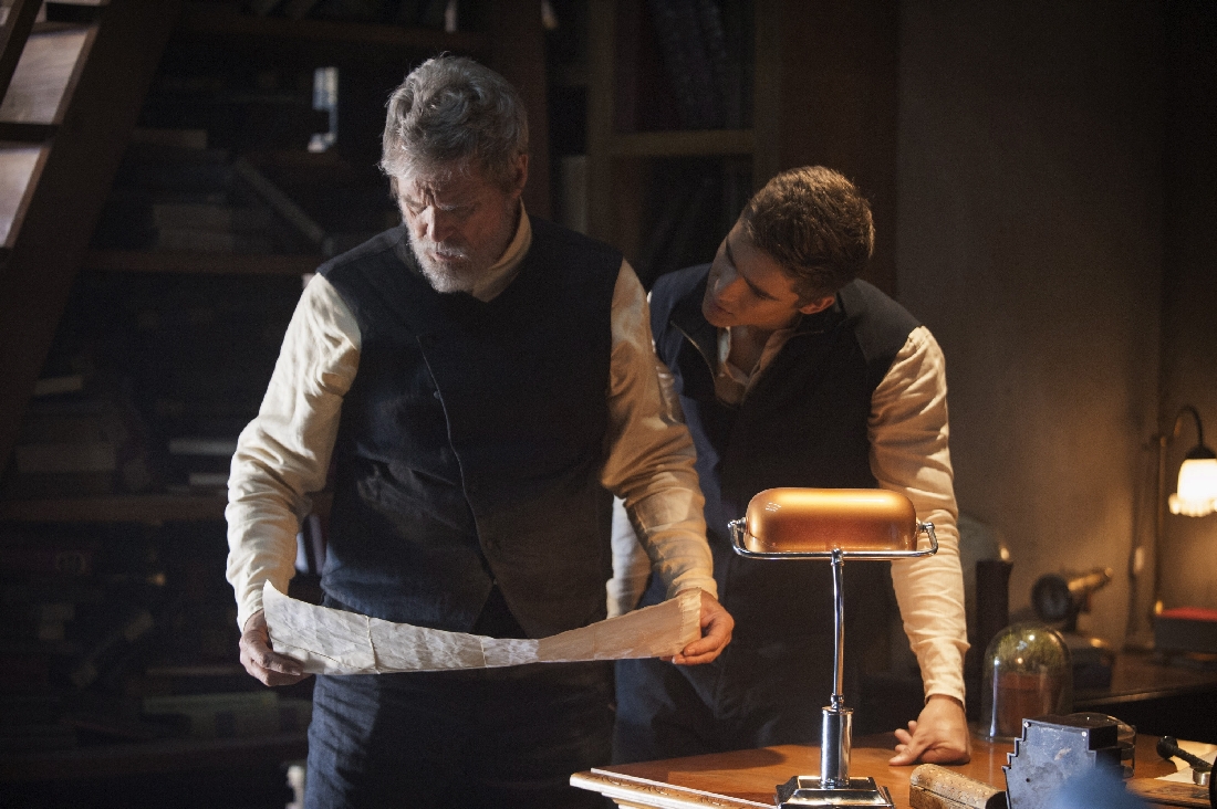 Jeff Bridges shows Brenton Thwaites a way out of their dystopia in The Giver.