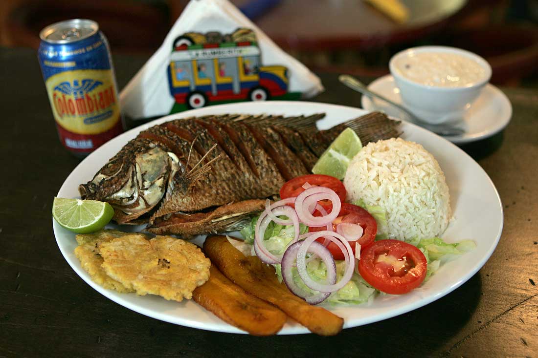 El Balconcito’s mojarra fritta is “a tasty example of coastal Colombian cooking.”