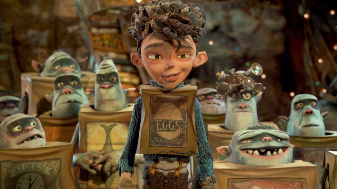 His name’s on the box! Eggs prepares to lead his tribe in The Boxtrolls.