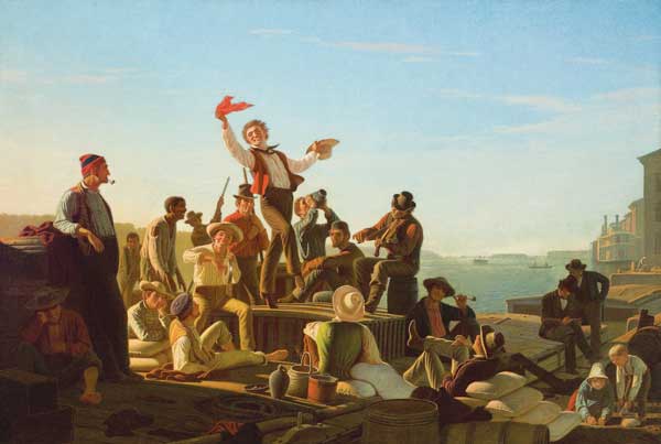 “Jolly Flatboatmen in Port” is part of the Amon Carter’s Navigating the West: George Caleb Bingham and the River.