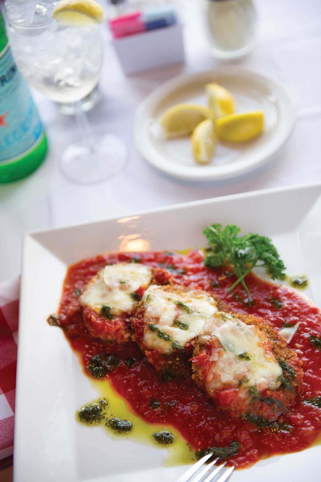 Don’t let leisurely service keep you from Spazzio’s eggplant medallions.