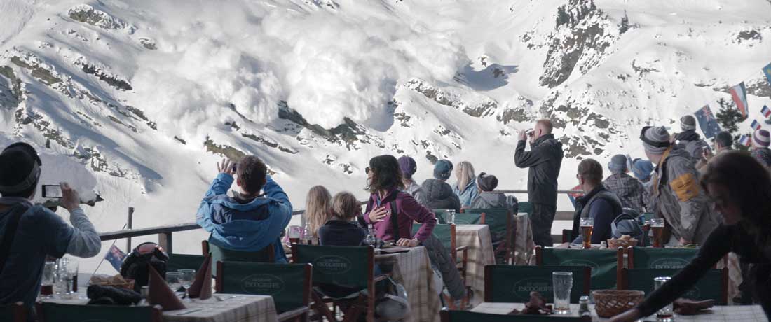 An avalanche gets too close for comfort to a ski resort in Force Majeure, at the Modern. See Friday.