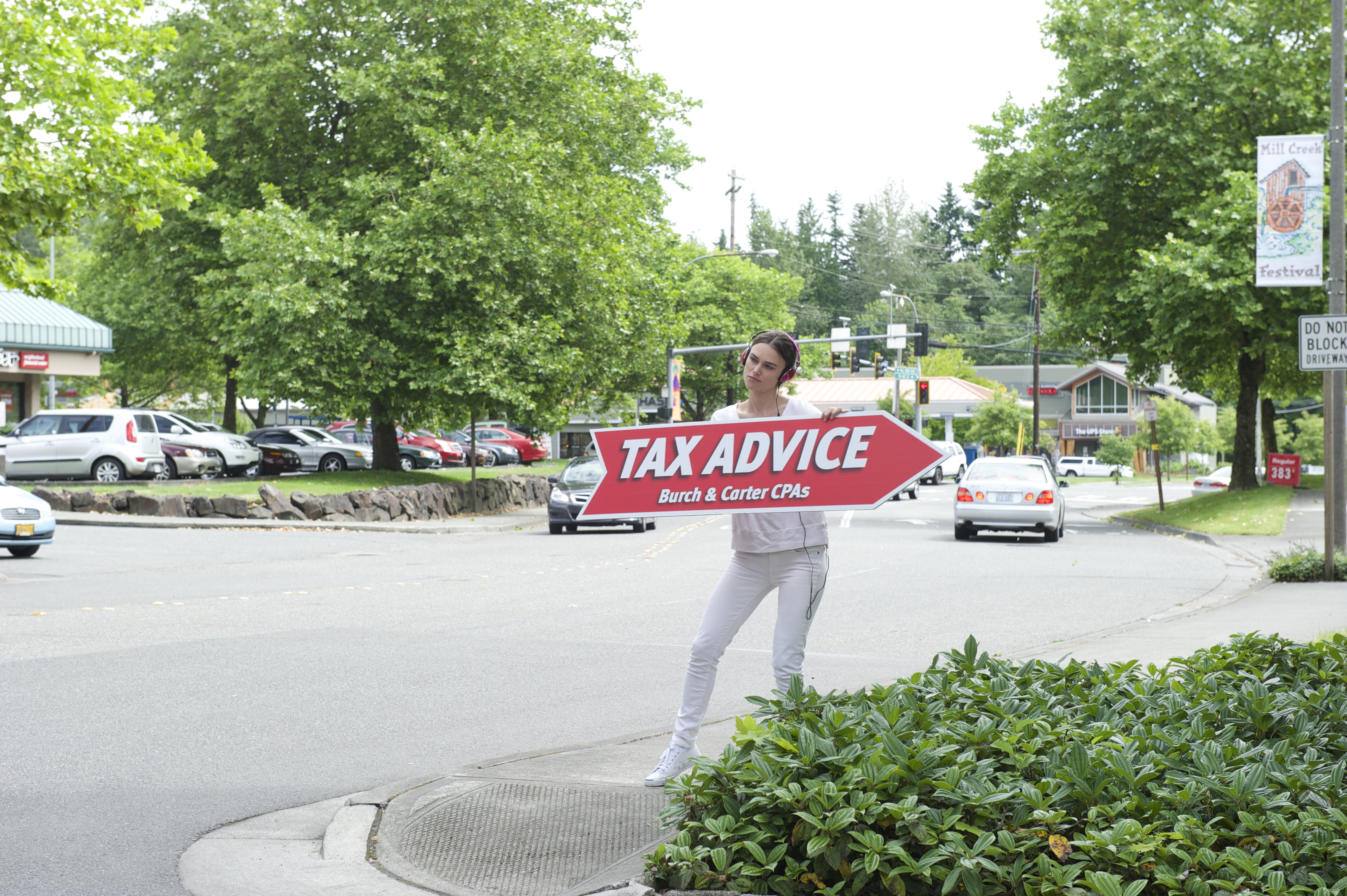 Keira Knightley works a street corner (no, not like that) in "Laggies."