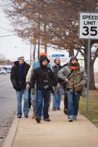 Watkins, far left: “This is what you get: pissed-off patriots. And we ain’t going anywhere.”