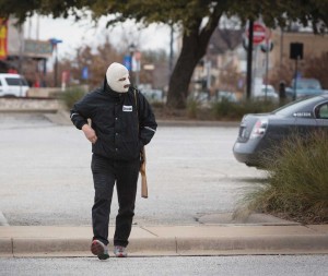 Secede Kilgore wore a ski mask as well as carrying his gun to the protest.