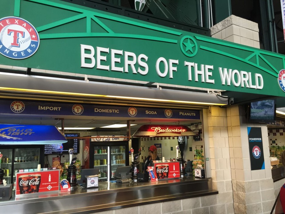 Where Can I Get A Beer At Globe Life Park Beer At The Rangers Game 