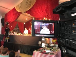 Chef Cris Vazquez at the Stock Show Cooking Nolan Ryan Beef