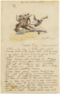 Charles M. Russell (1864-1926); Friend Guy [Guy Weadick], January 28, 1916; 1916; Ink, watercolor, and graphite on paper; Amon Carter Museum, Fort Worth, Texas; 1961.308.1