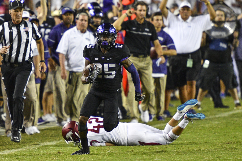 KaVontae Turpin is the most dynamic player on the TCU offense, fans are hoping he stays healthy for the entire 2017 season. Photo by Michael Clements.