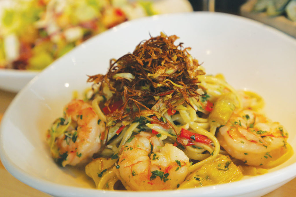 Critics loved Piattello Italian Kitchen’s shrimp pasta. Photo by Lee Chastain.