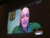 Dave Strader connects via Skype at the Talk of the Town event