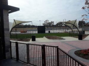 A nearby green space will be used to host events.