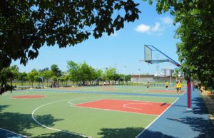 basketball court in Haikou City, China
