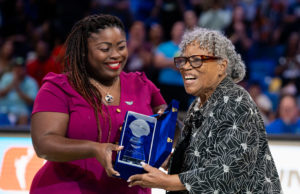 Opal Lee and LaDondra Wilson, courtesy Dallas Wings