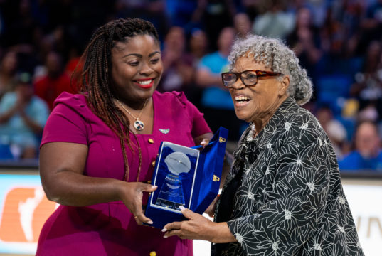 Opal Lee and LaDondra Wilson, courtesy Dallas Wings