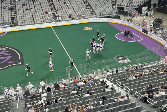 Panther City Lacrosse Club celebrate a goal