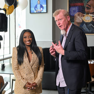 Simone Biles and Rush Olson