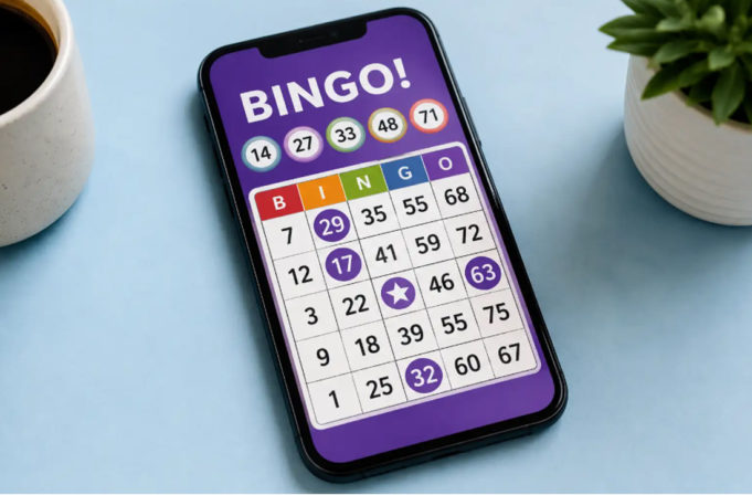 Mobile bingo game on smartphone