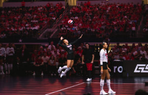 Olivia Mauch serves
